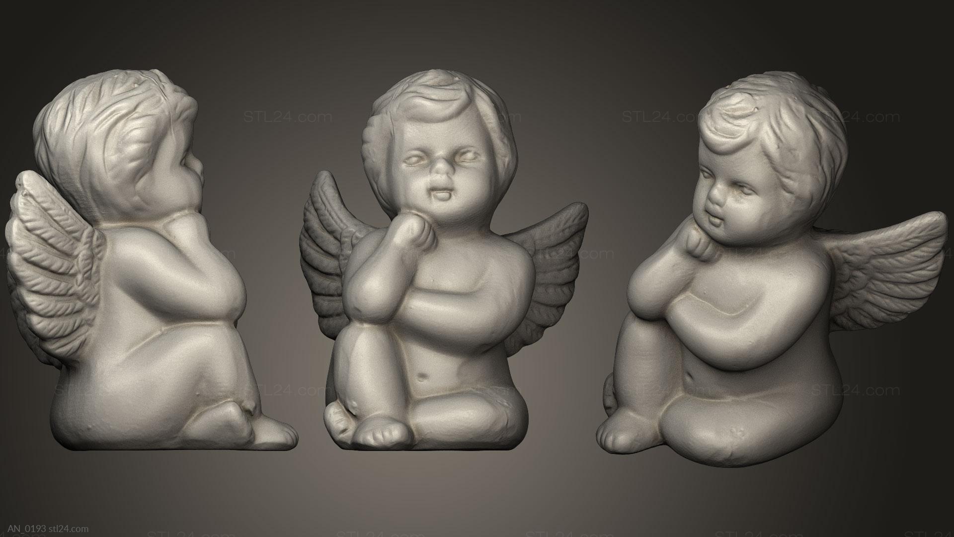 3d модели ангелы (Ангел Херувим 2, AN_0193) 3D модель для ЧПУ станка